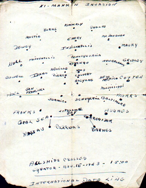 1943-11-15 - Northern Task Group Invasion Fleet crossing the line - by Fred Cox