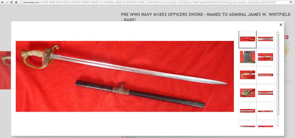 Pre WWII Navy M1852 Officers Sword Named to Admiral James w Whitfield RARE  eBa_2013-03-05_21-18-59